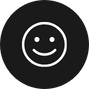 A simple white smiley face on a black circular background, reminiscent of the satisfaction found in professional tree care Berks County PA can provide.